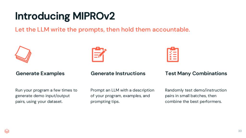 Three-step MIPROv2 process diagram with icons