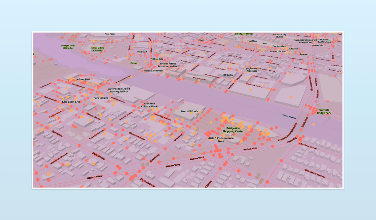 Alameda & Oakland, as seen in Overture's Explore tool.