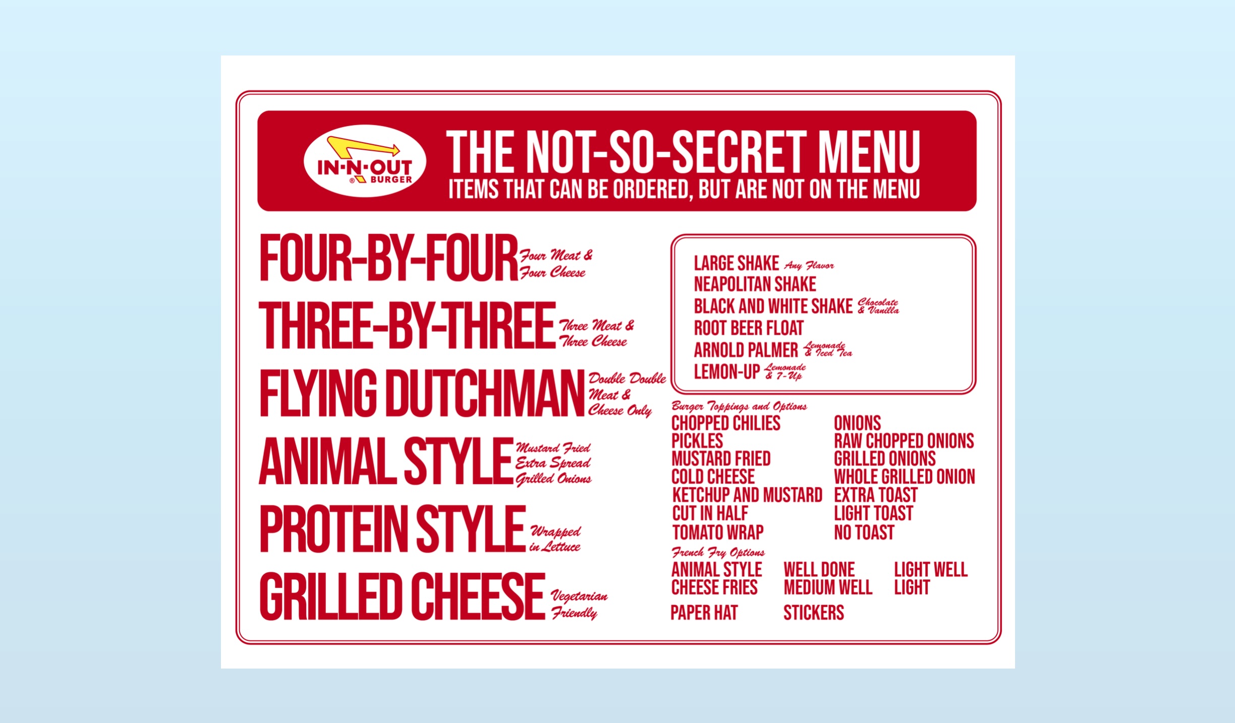 In-N-Out's Secret Menu