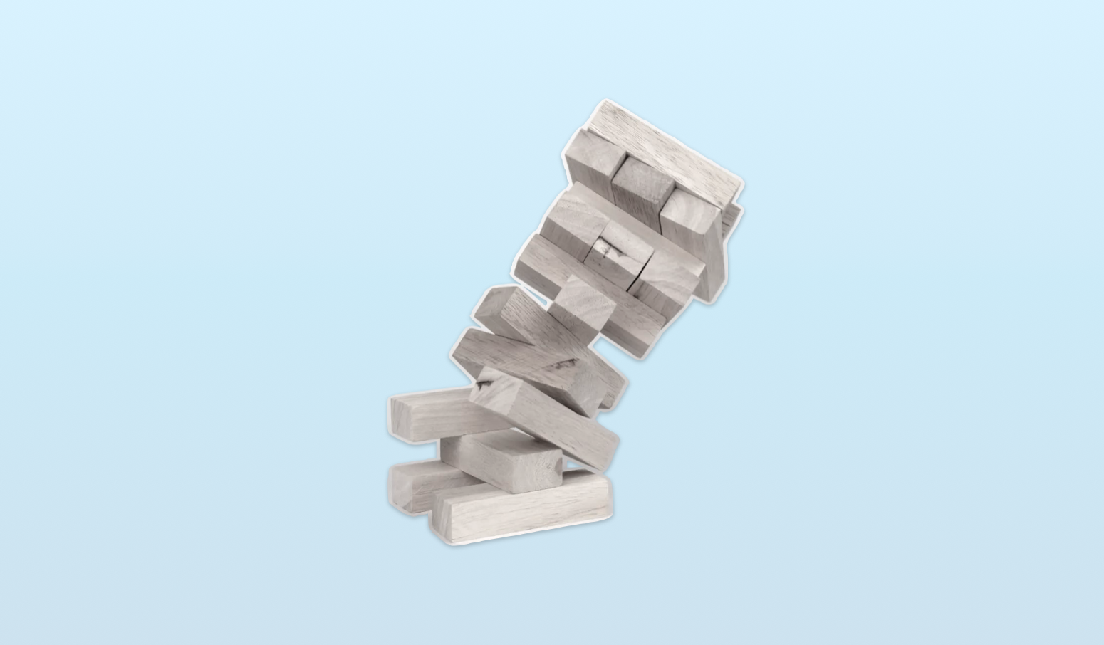 When the blocks fall over there's still blocks.